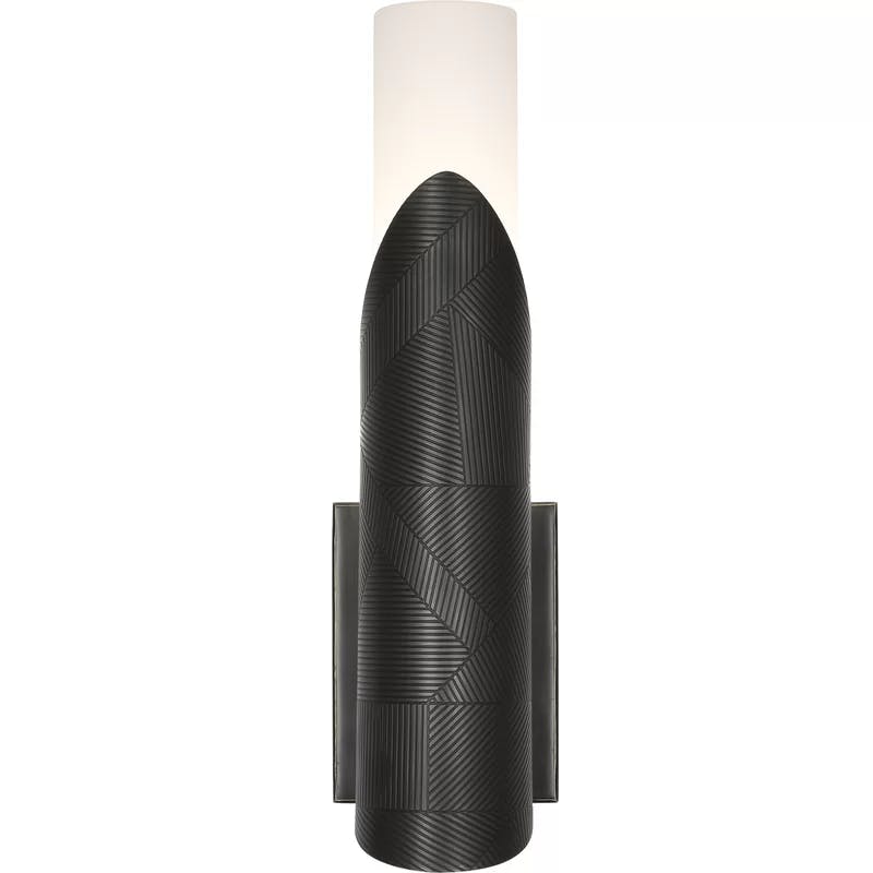 Deane 16.5" Frosted Glass and Steel Dimmable Cylinder Sconce