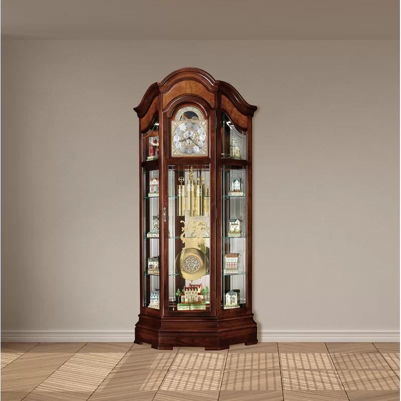 Windsor Cherry 88" Traditional Grandfather Floor Clock with Astrological Moon Phase