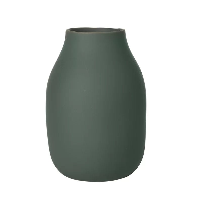 Agave Green Matte Porcelain Oval Table Vase