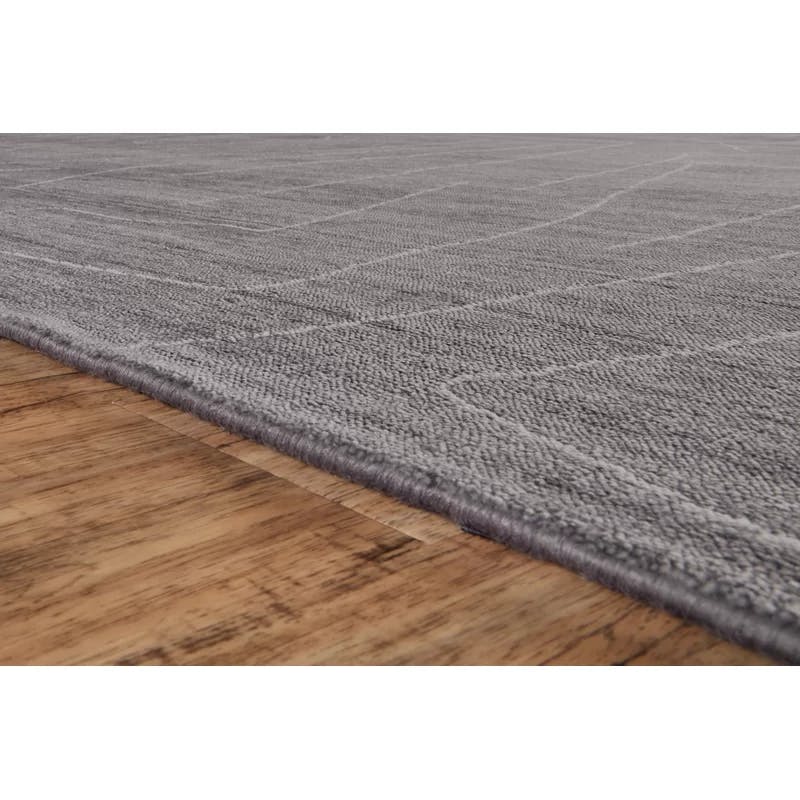 Lennox Abstract Hand-Loomed Gray Wool-Viscose 8' x 10' Rug