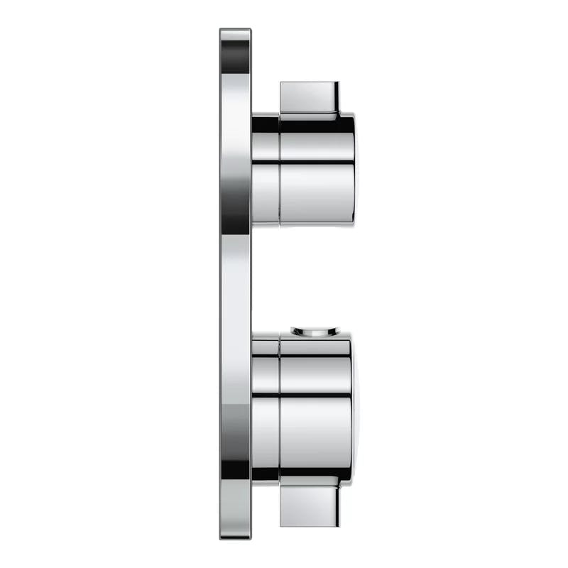 European Brushed Nickel Wall-Mounted 2-Handle Thermostatic Shower Trim