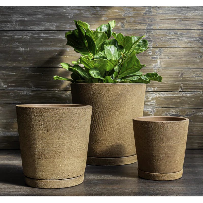 Set of 3 Artisan Handmade Terracotta Pot Planters - Clay