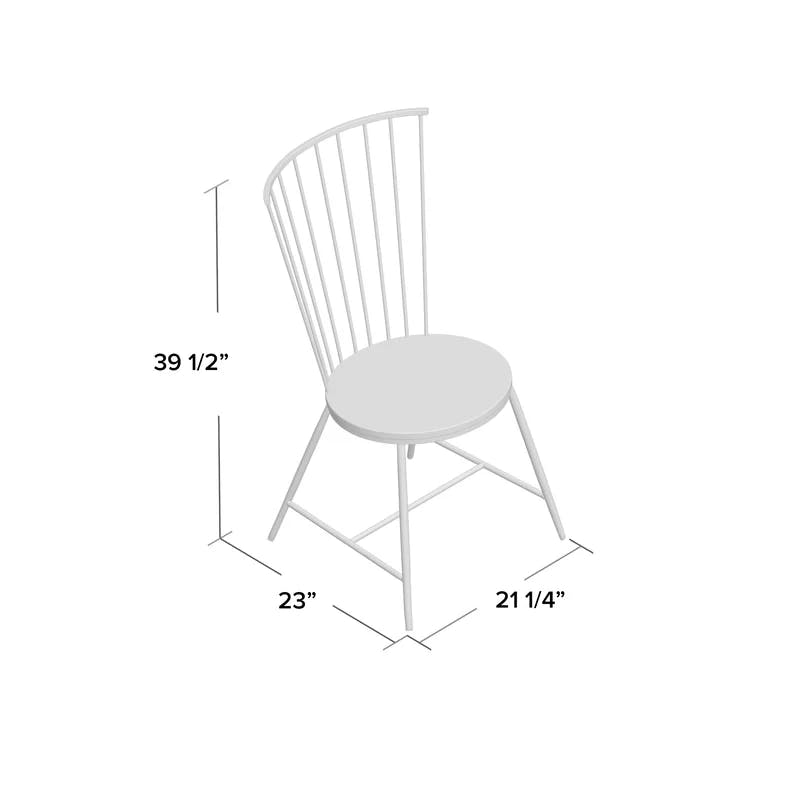 Sleek Minimalist Windsor Metal Side Chair in Black