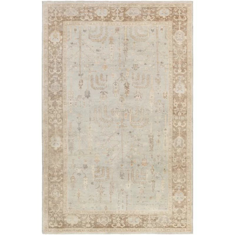 Normandy Hand-Knotted Light Gray Wool 6' x 9' Area Rug