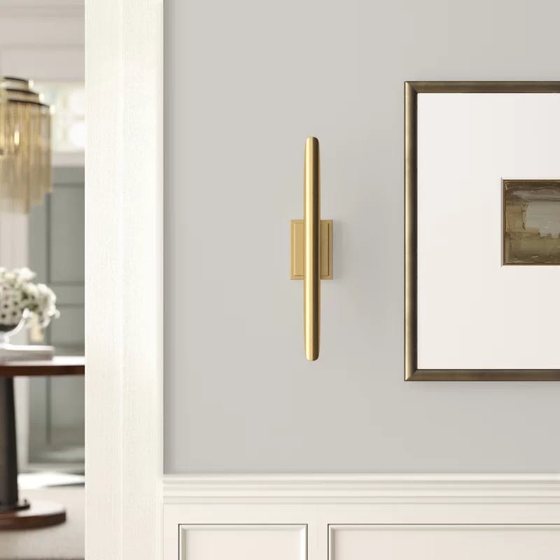 Mid-Century Modern Natural Brass Dual-Light Dimmable Sconce