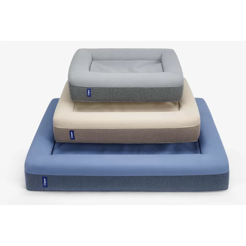 Orthopedic Chew-Resistant Medium Dog Bed in Blue Polyester & Nylon