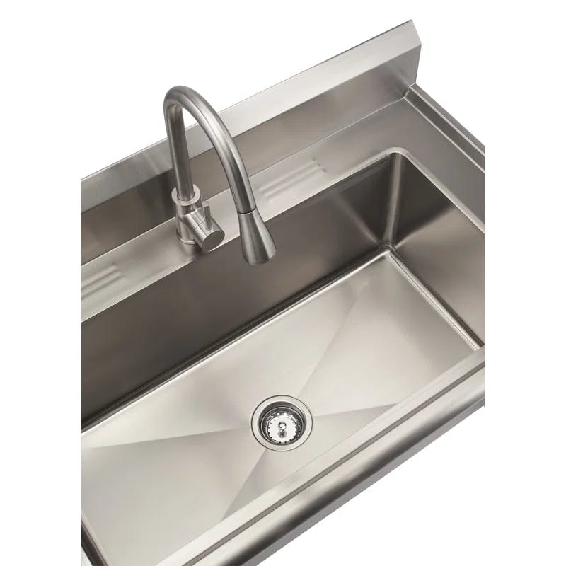 Elegant 42" Stainless Steel Utility Sink with Extendable Faucet
