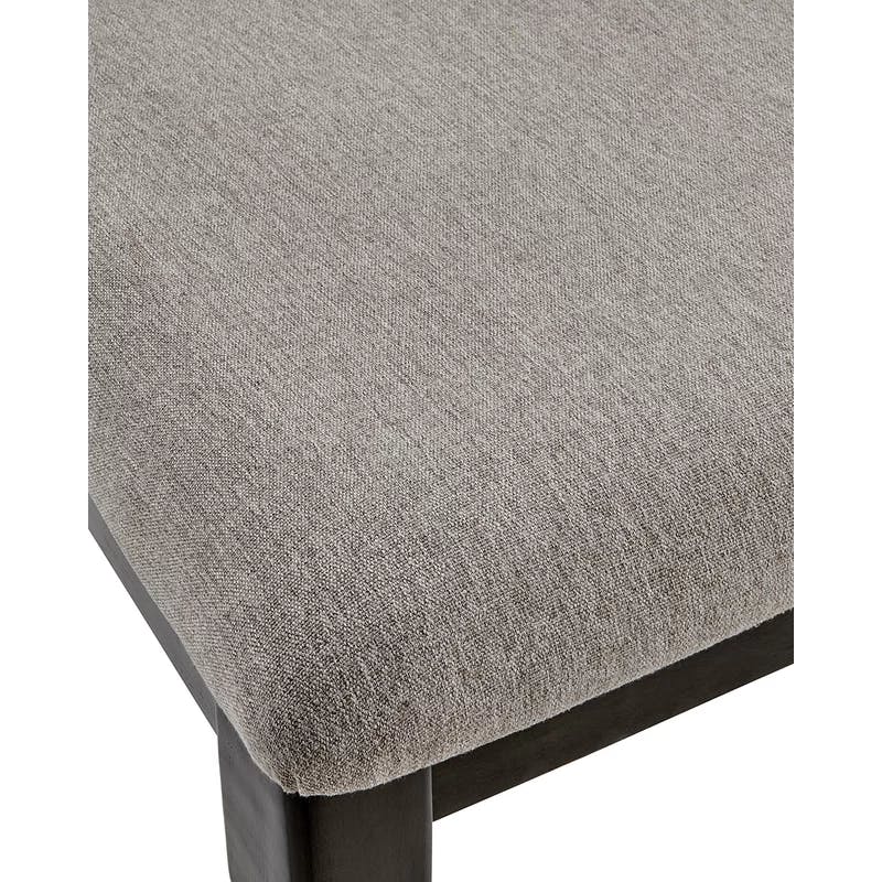 Elegant Gray Upholstered Side Chair with Turned Legs