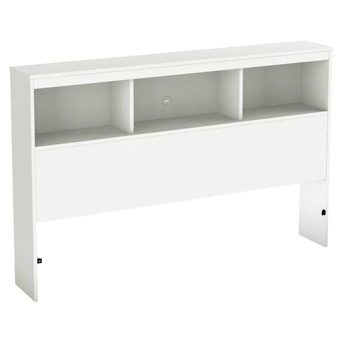 South Shore Spark Full White Bookcase Headboard with Storage