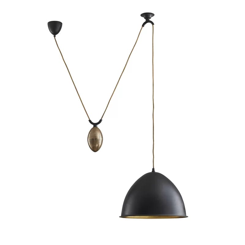 Egg Drop 11" Bronze and Glass Pendant Light with Adjustable Height