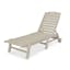 Eco-Friendly Sand POLYWOOD Nautical Chaise Lounge with Wheels