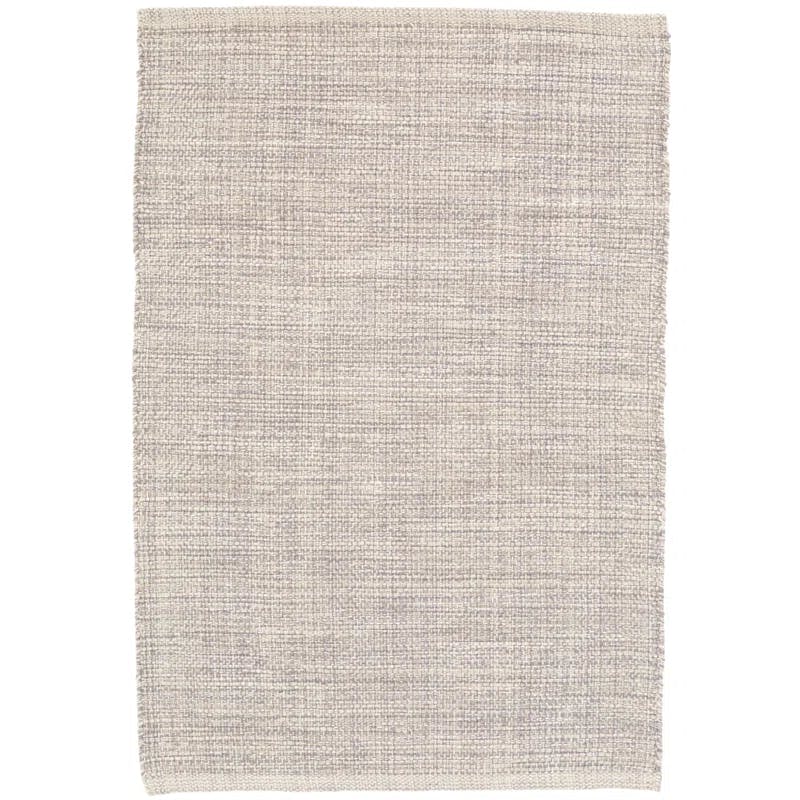 Marled Grey and Ivory Hand-Knotted Wool-Viscose Blend Area Rug, 3' x 5'
