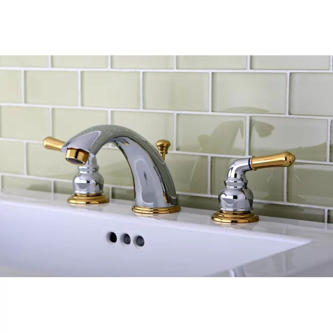 Traditional Chrome Dual-Lever Widespread Bathroom Faucet