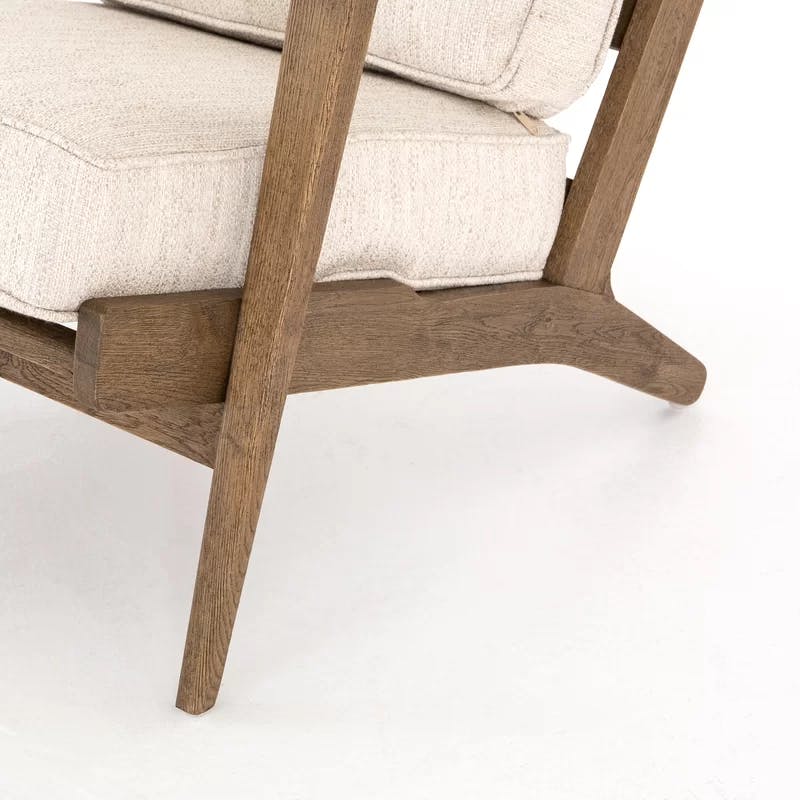 Austin Solid Oak Frame Plush Cushion Accent Chair - Avant Natural