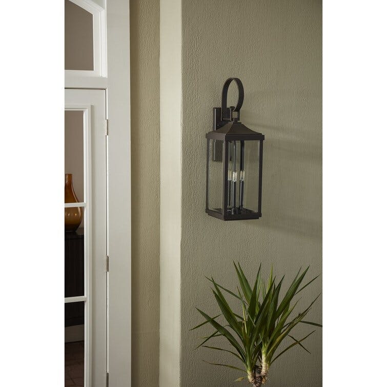 Crawley 3 - Bulb 30.62" H Beveled Glass Outdoor Wall Lantern