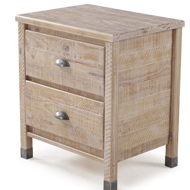 Clove Solid Wood 2-Drawer Nightstand