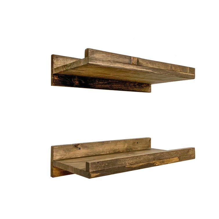 Aldred 2 Piece Pine Solid Wood Floating Shelf