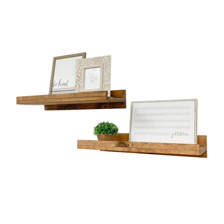 Aldred 2 Piece Pine Solid Wood Floating Shelf