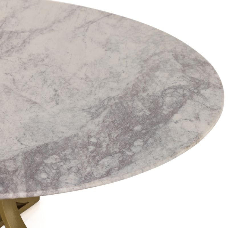 Damen 60" White Marble Top Dining Table