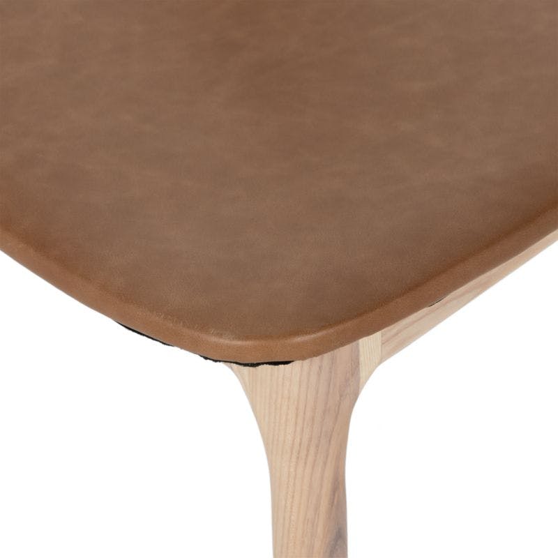 Gillie Natural Wood and Leather Dining Chair