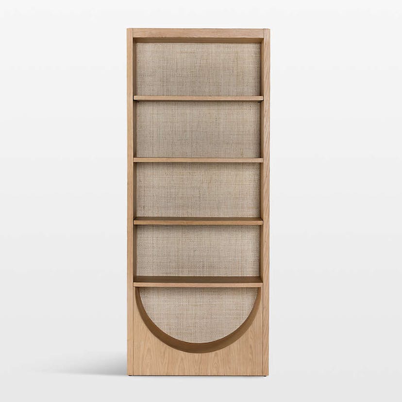 Higgins Honey Oak Wood Bookcase with Shelves