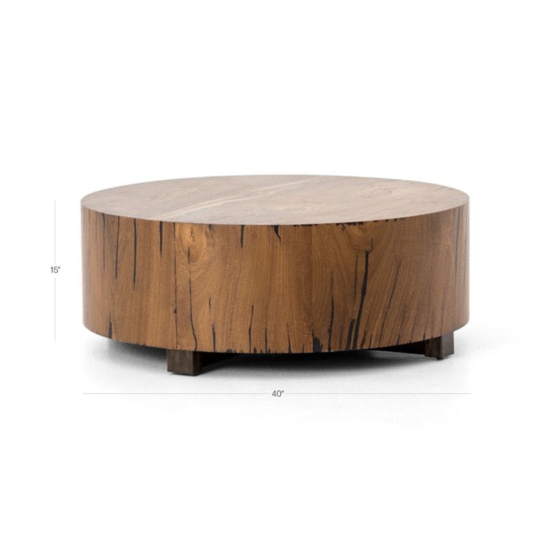 Hudson Round Natural Yukas Wood Coffee Table