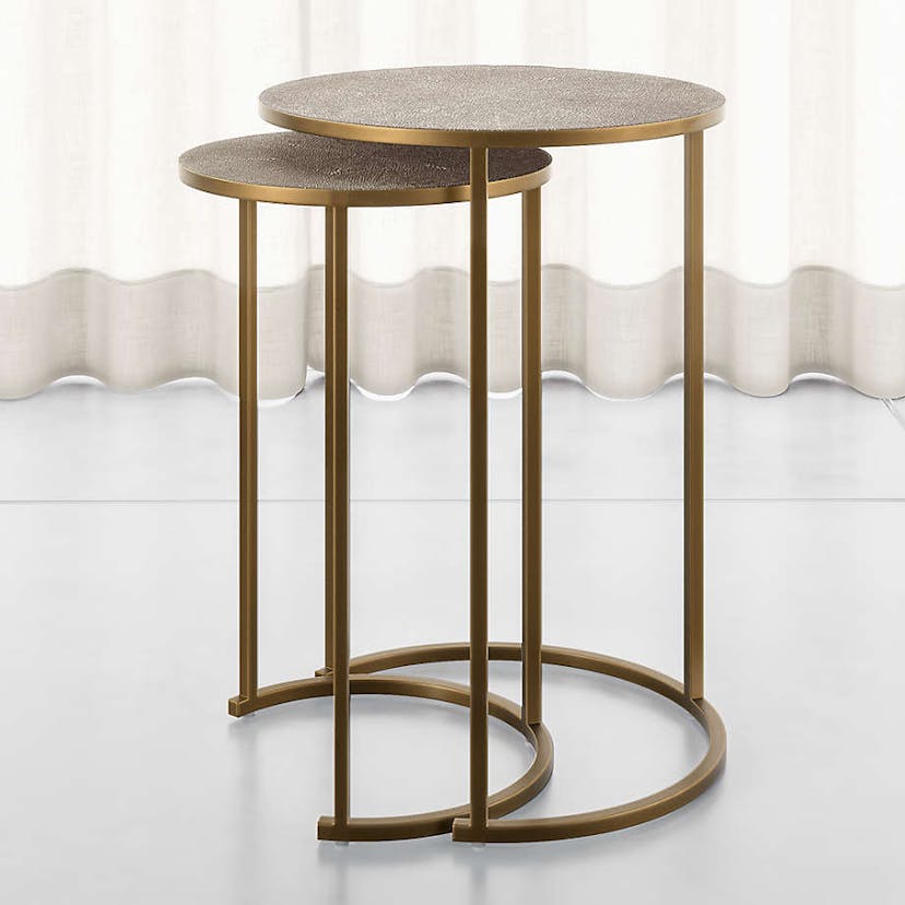 Keya Antique Brass Nesting Accent Tables