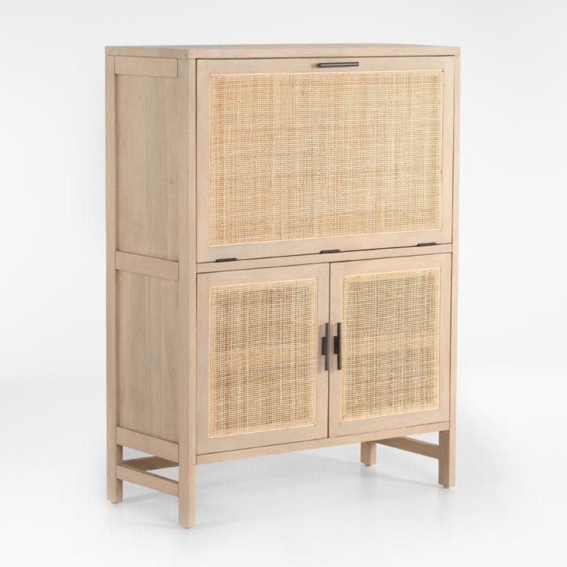 Philene Natural Mango Wood Bar Cabinet