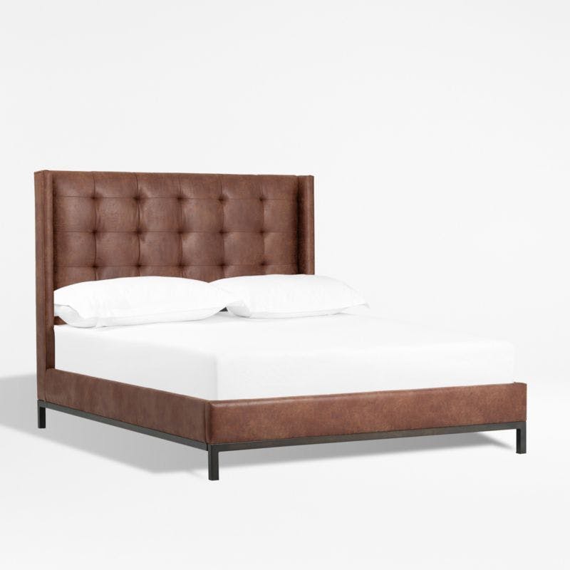 Newhall King 55" Tobacco Upholstered Platform Bed
