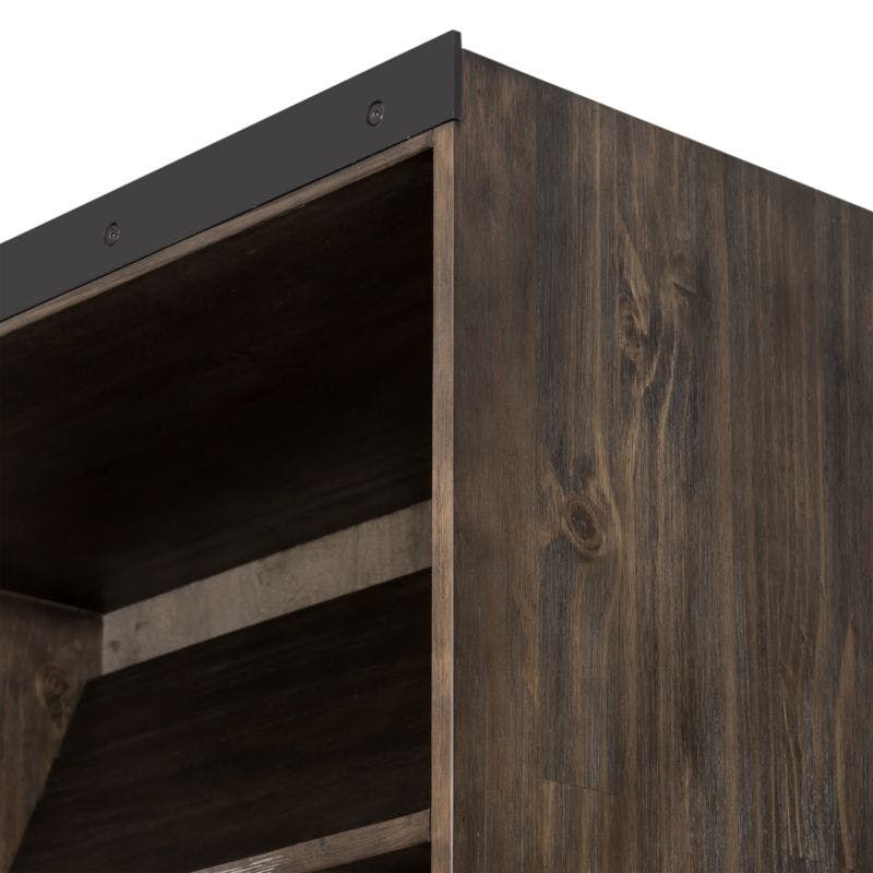 Natasha Dark Chocolate Pine Wood Bookcase with Ladder Set