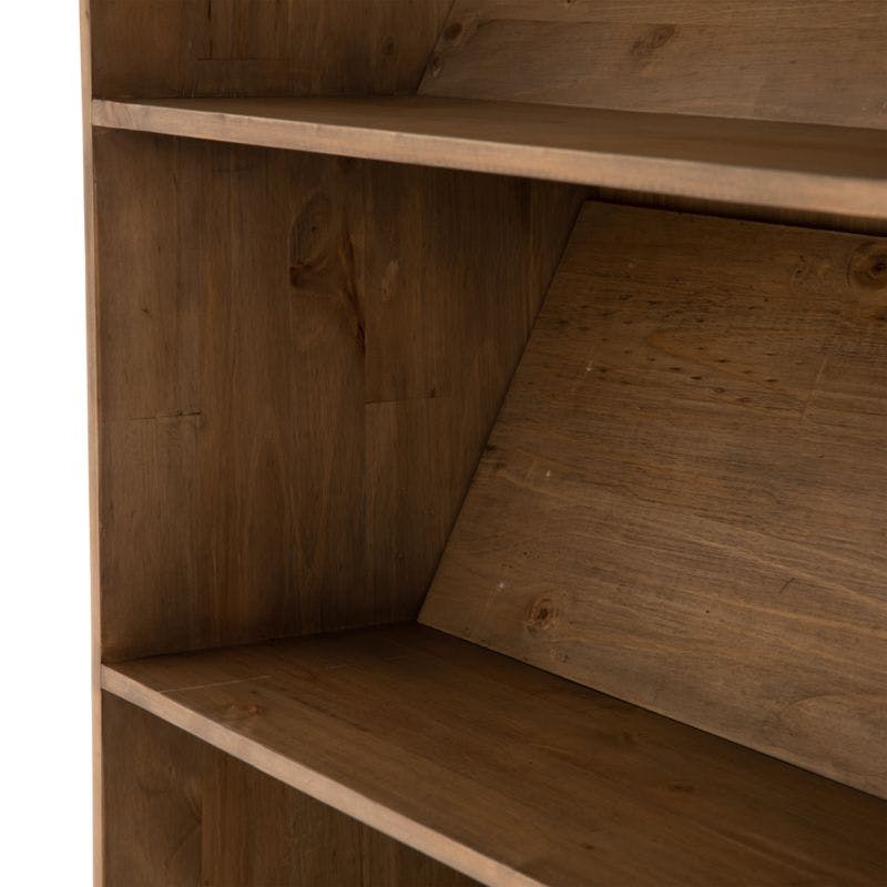Natasha Solid Pine Wood Bookcase with Ladder Set