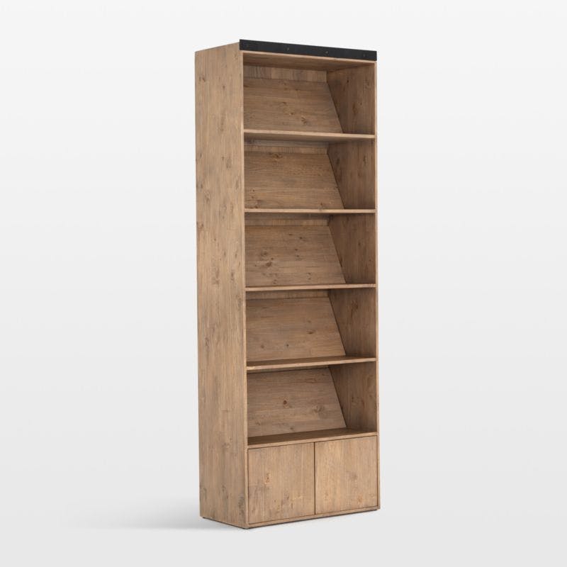 Natasha Solid Pine Wood Bookcase with Shelves