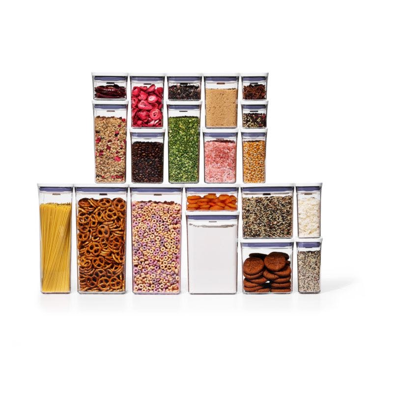 Sleek 20-Piece Stainless Steel & Clear Airtight Food Storage Set