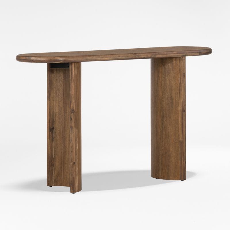 Panos Crescent Acacia Wood Console Table