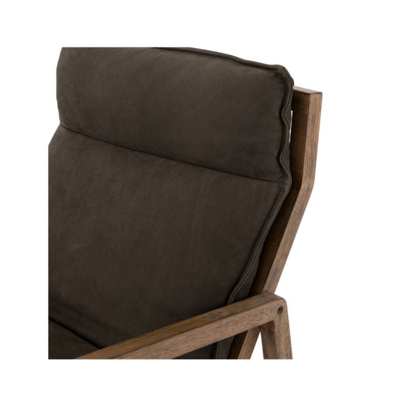 Tanner Nubuck Charcoal Leather Chair