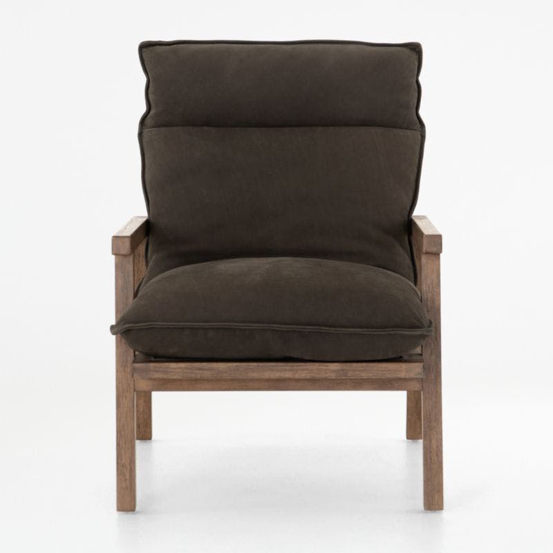 Tanner Nubuck Charcoal Leather Chair