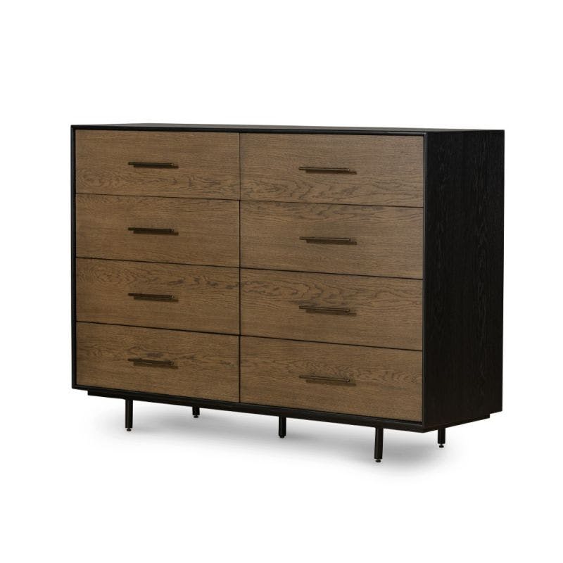 Oak Wood Wrapped 8-Drawer Dresser (59")