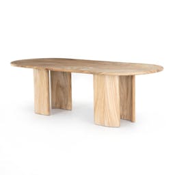 Khalil Rustic Lodge Light Brown Wood Oval Dining Table - 98.5"W
