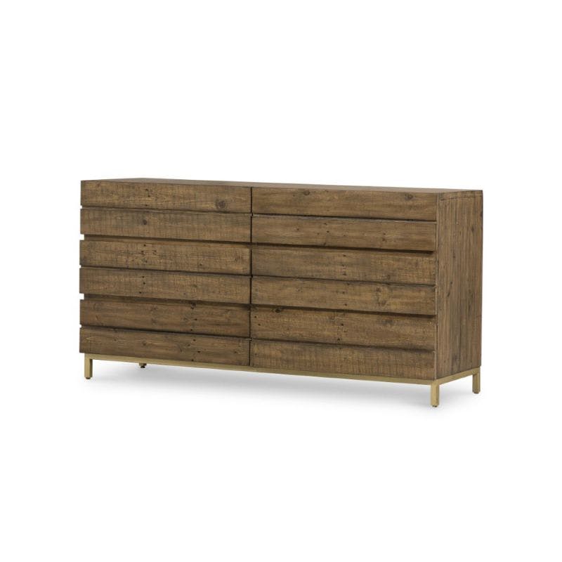 Reclaimed Wood & Iron Base 6-Drawer Dresser (60")