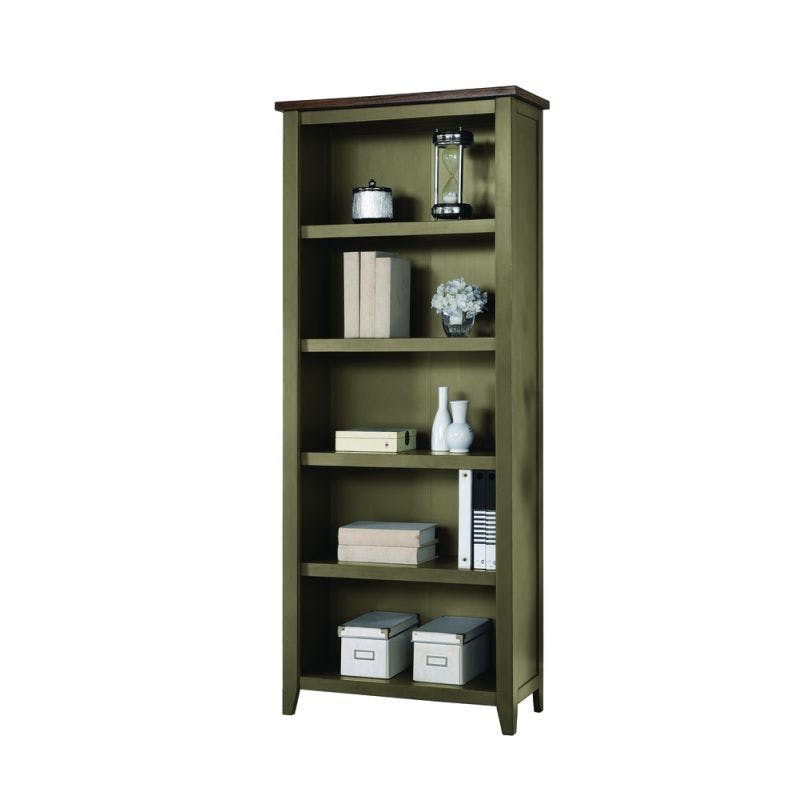 Vivienne 72"H x 30"W Green Standard Wood Bookcase