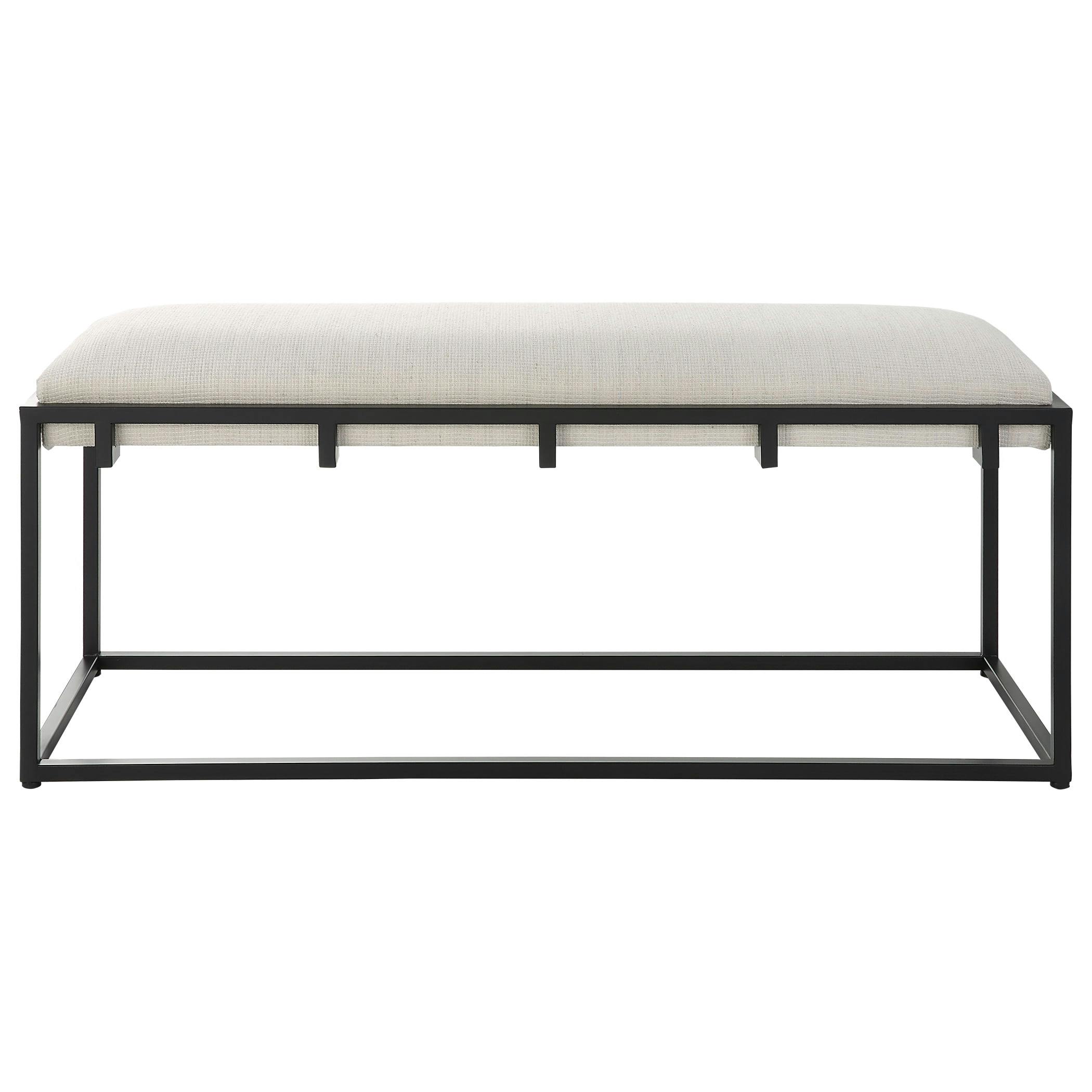 Paradox Iron and Fabric Upholstered Bench
