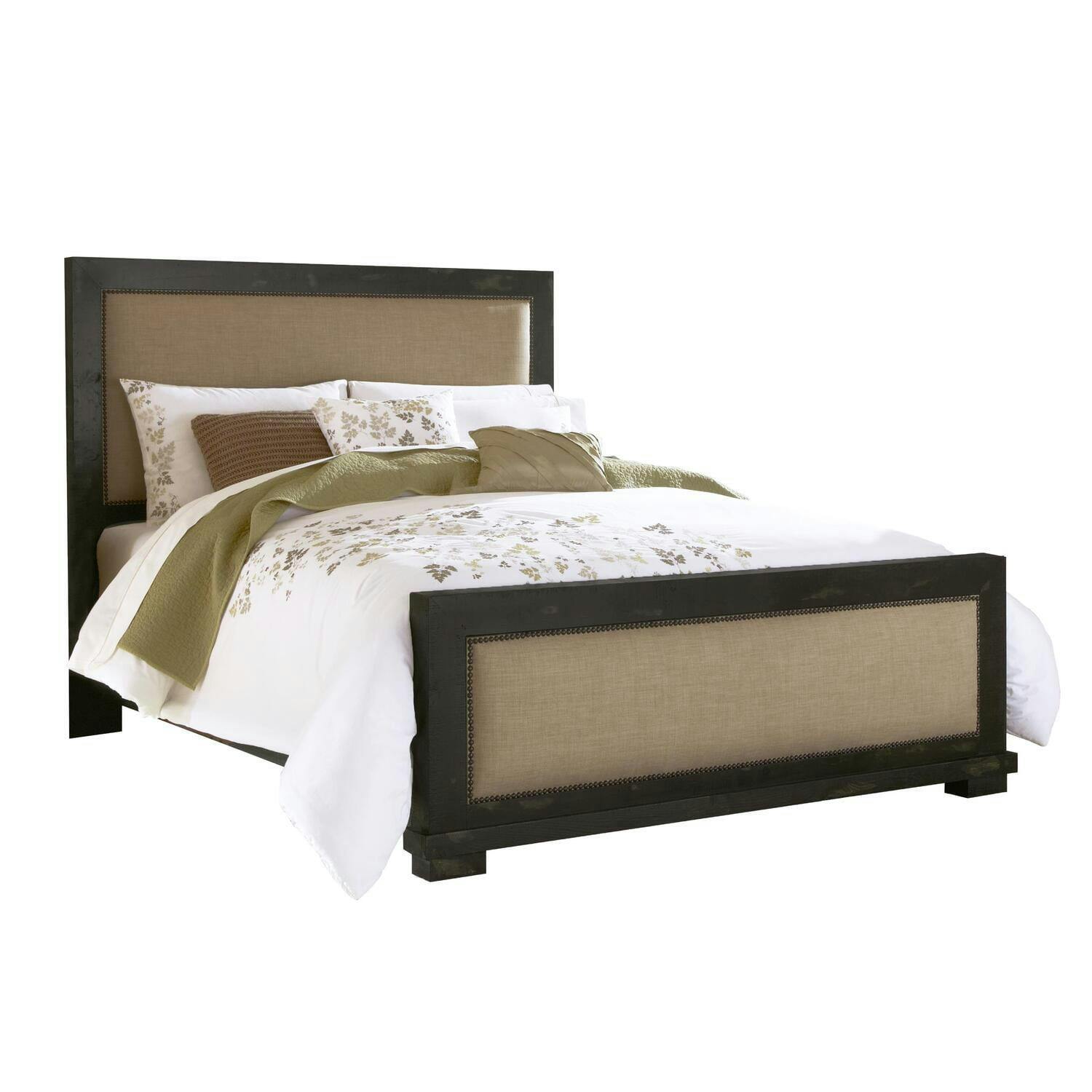 Wolferstorn Solid Wood and Upholstered Low Profile Standard Bed
