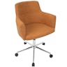 Andrew Contemporary Adjustable Office Chair - Metal, Fabric, Foam In Orange