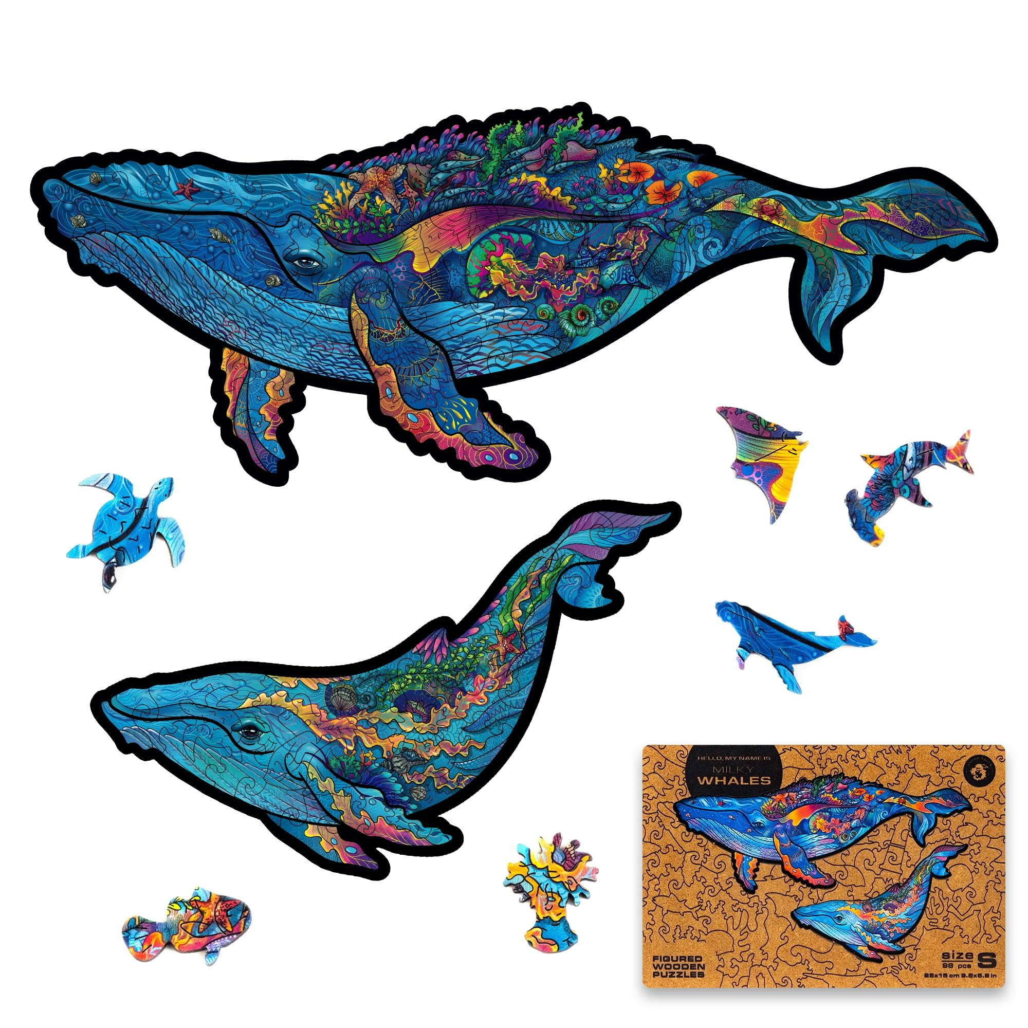 Galactic Oceanic Creatures Wooden Jigsaw Puzzle - 98 pcs