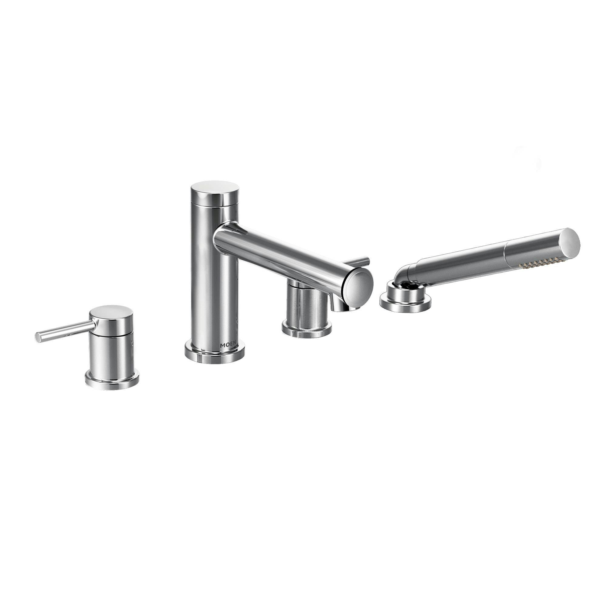 Align Double Handle Deck Mounted Roman Tub Faucet Trim with Diverter and Handshower