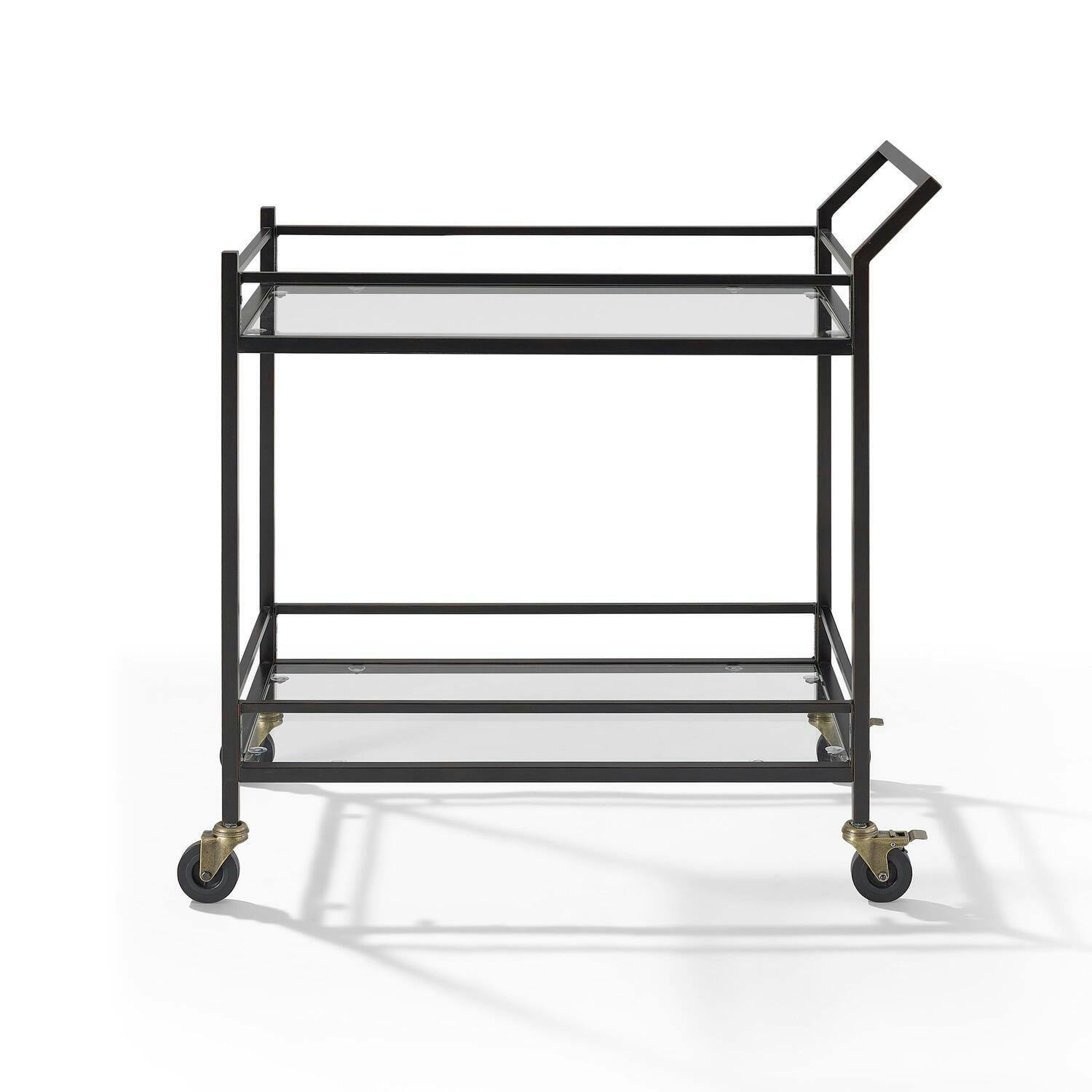Milayan Metal and Glass Bar Cart