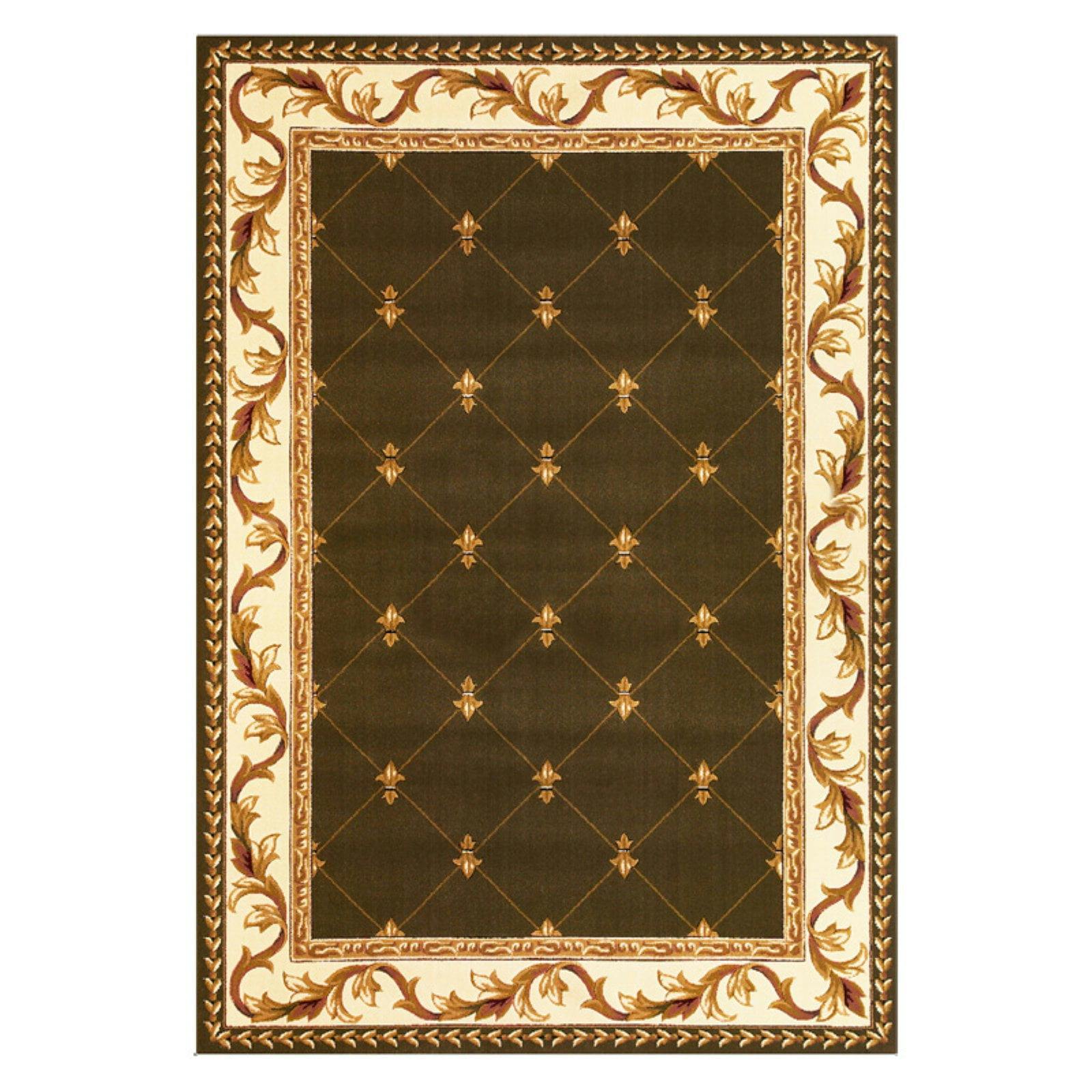 Contemporary Hand-Knotted Green & Black Large Synthetic Area Rug