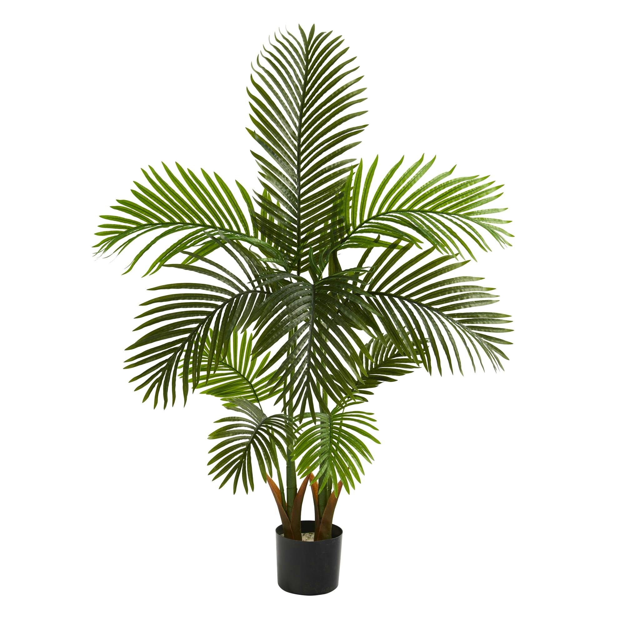Lush Green 62" Artificial Areca Palm Tree in Nursery Planter