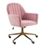 Marius Blush Pink Velvet Swivel Office Chair