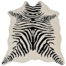 Linon Faux Cowhide Rug Collection, Zebra Ivory and Black, 5' x 6'6"